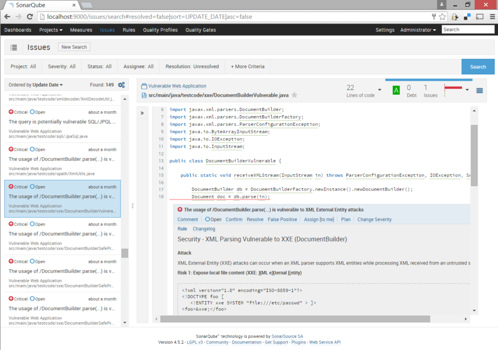 Find Security Bugs Sonar Qube